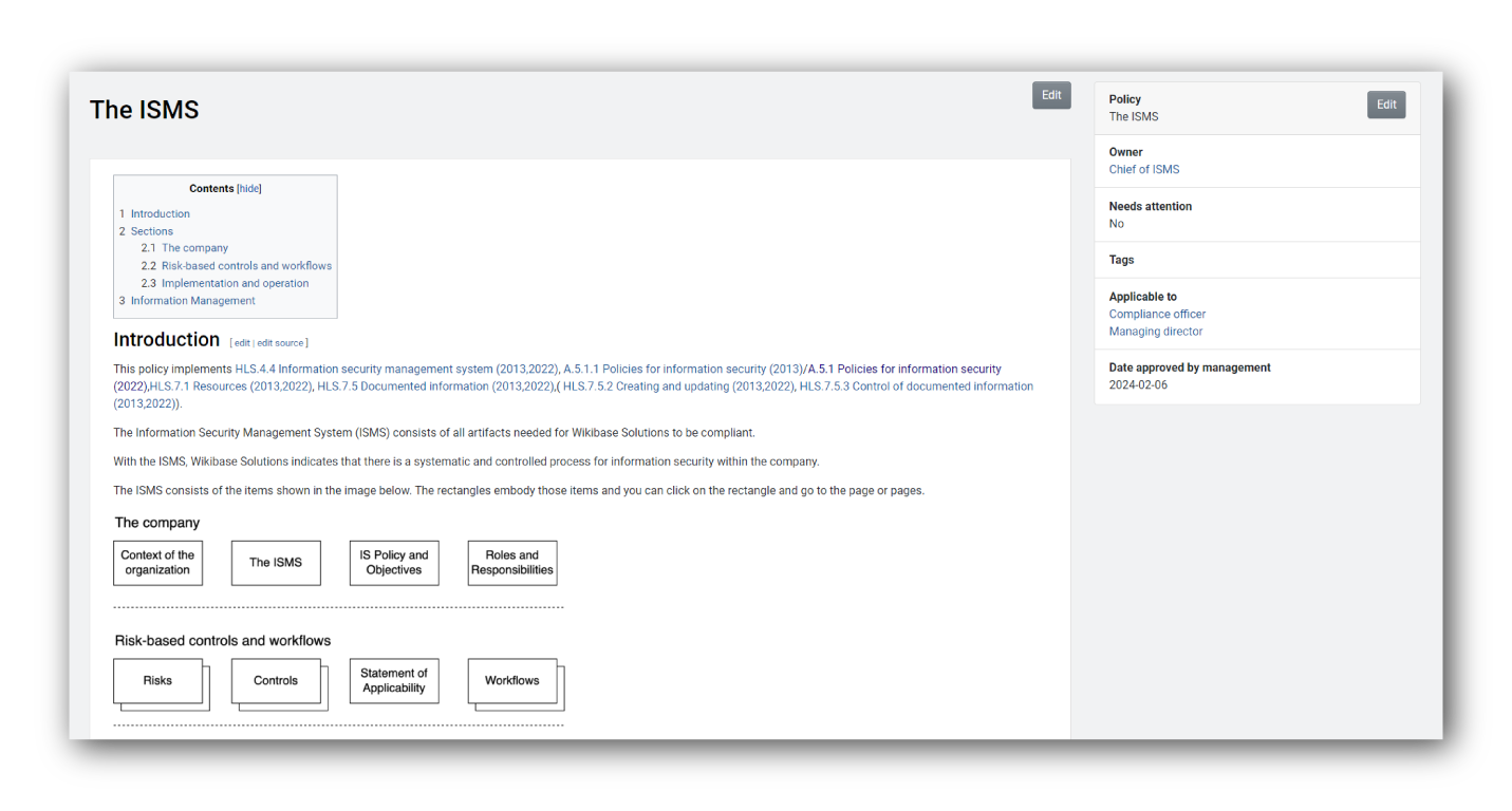 Interface of Wikibase ISMS